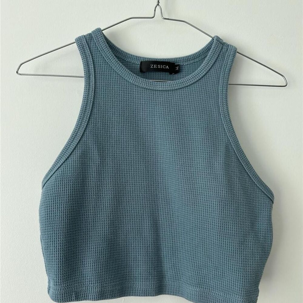Zesica Women's Blue Crop-top